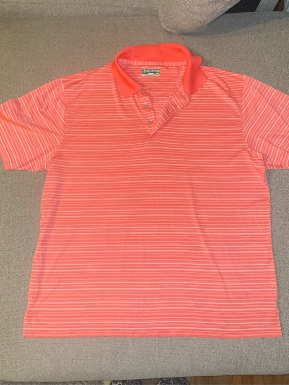 Men's Coral Stripe Polo Shirt